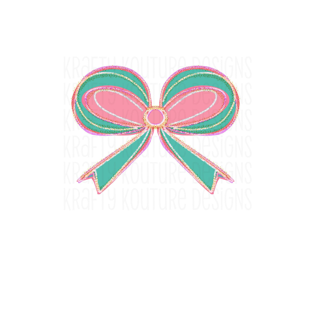 Doodle glitter Bow PNG