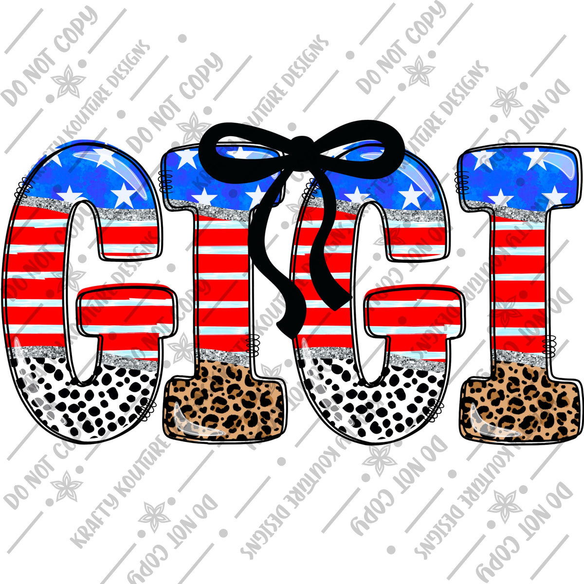 Patriotic GiGi with bow PNG