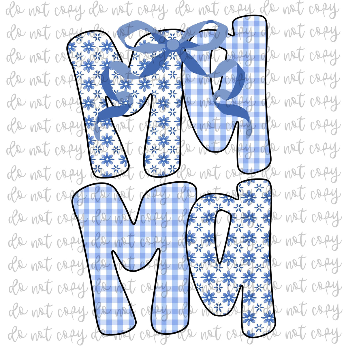 Gingham Floral Mama PNG: