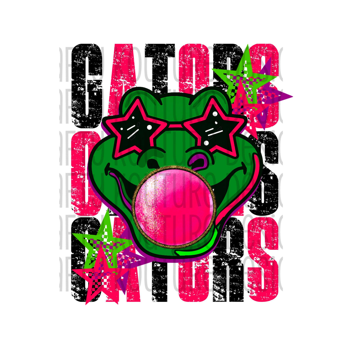 Bubblegum Mascot Gators distressed png