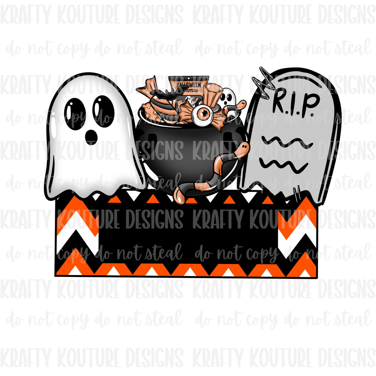 Spooky Boys Halloween Name Plate digital PNG