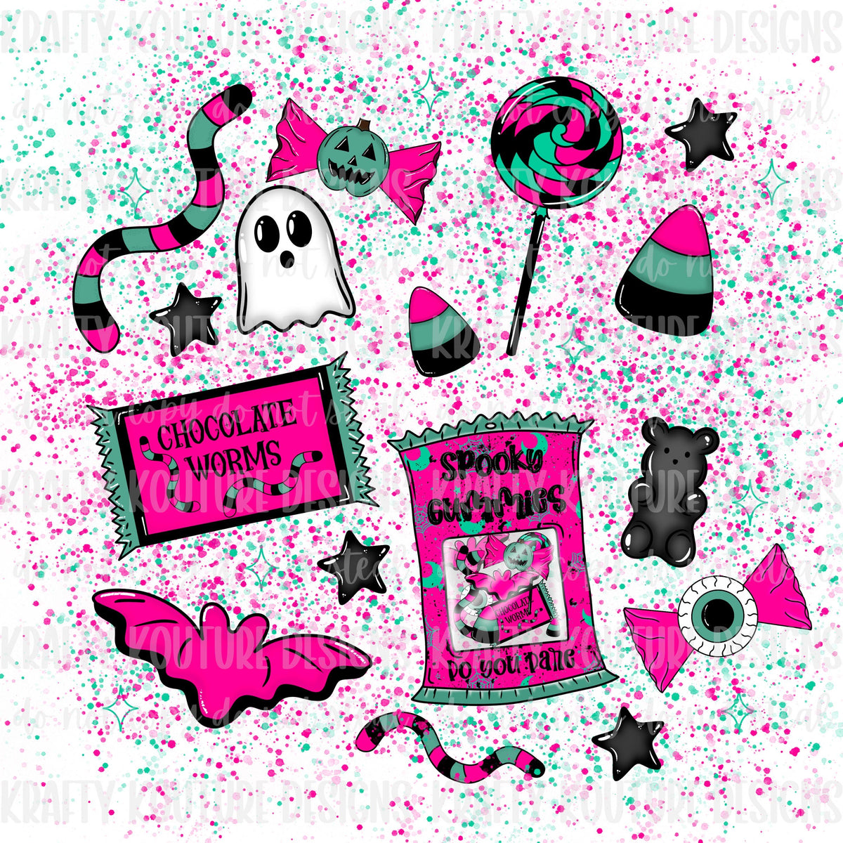 Halloween Gummy Candy Collage digital file