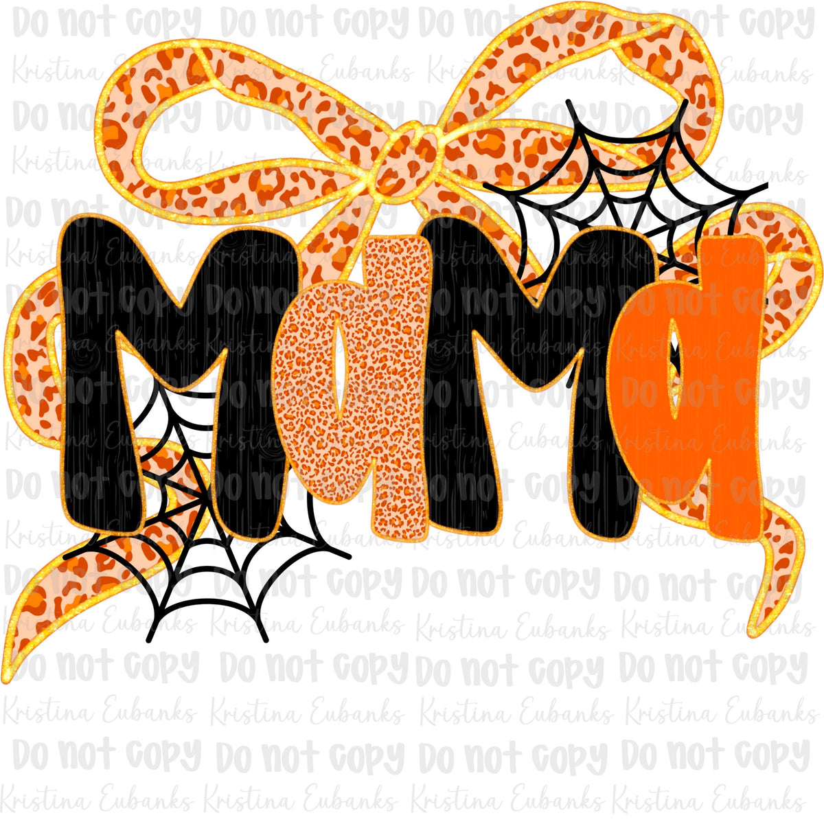 Halloween Mama Bow PNG