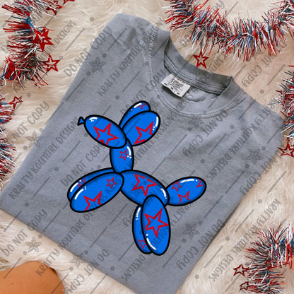 Patriotic Star Balloon Dog digital file