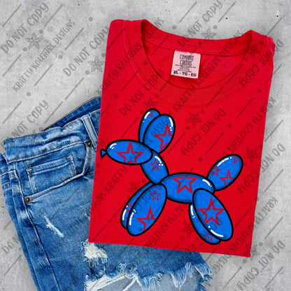 Patriotic Star Balloon Dog digital file