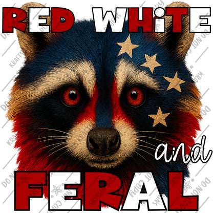 Red White and Feral PNG Digital download