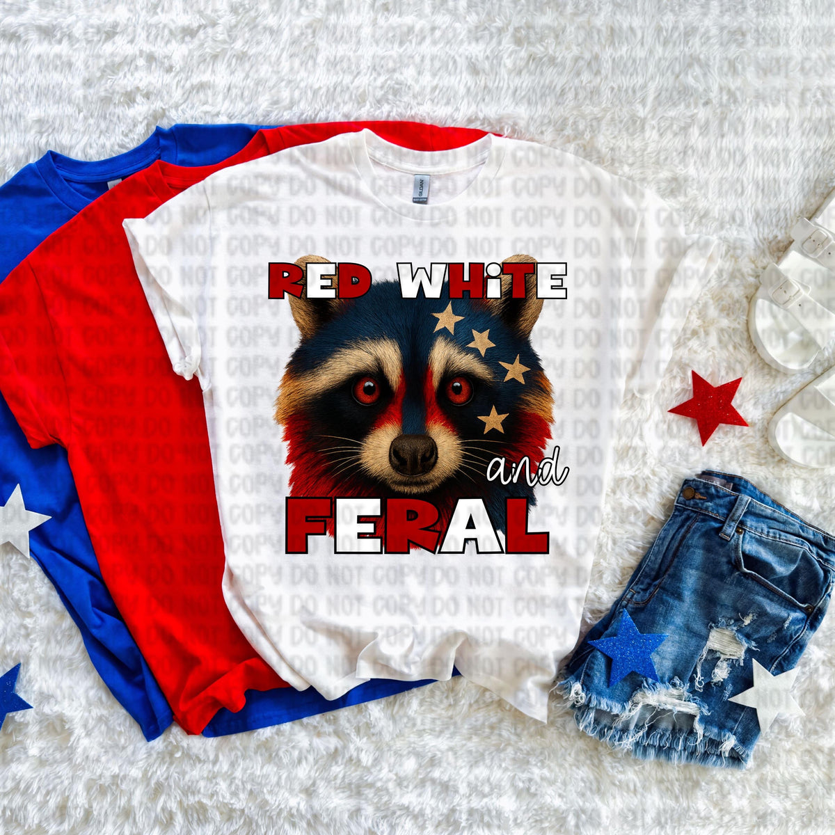 Red White and Feral PNG Digital download