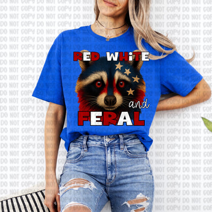Red White and Feral PNG Digital download