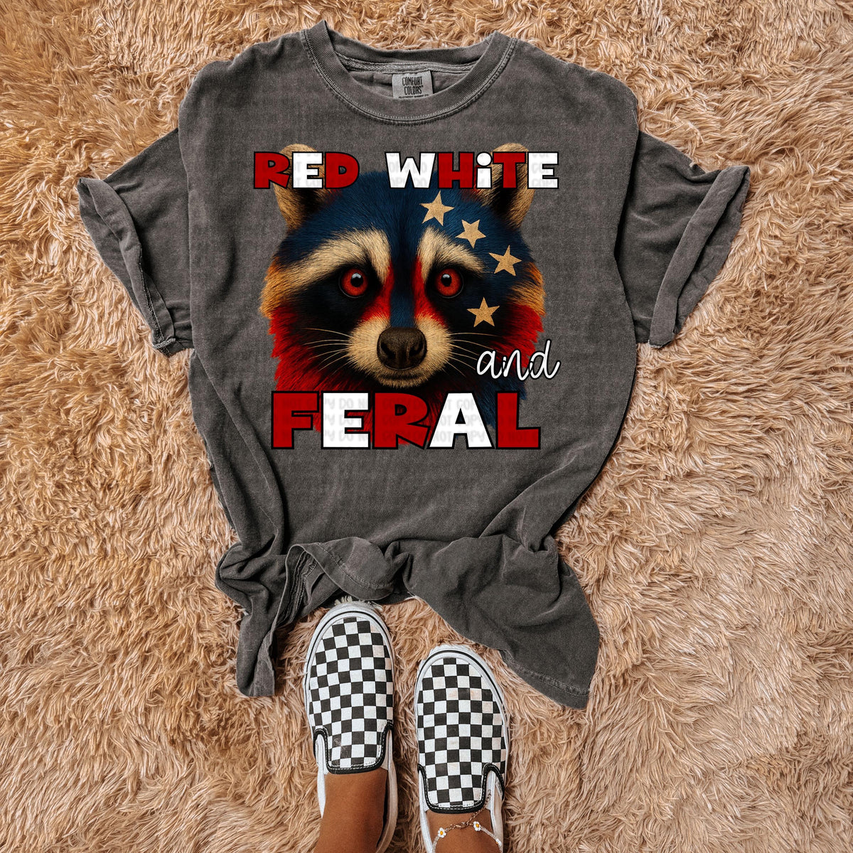 Red White and Feral PNG Digital download