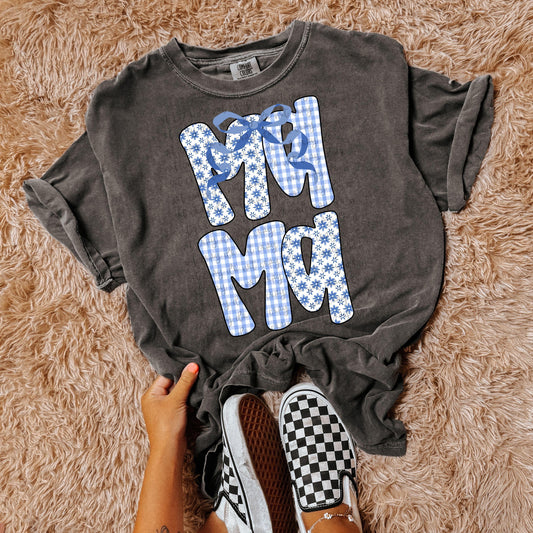 Gingham Floral Mama PNG: