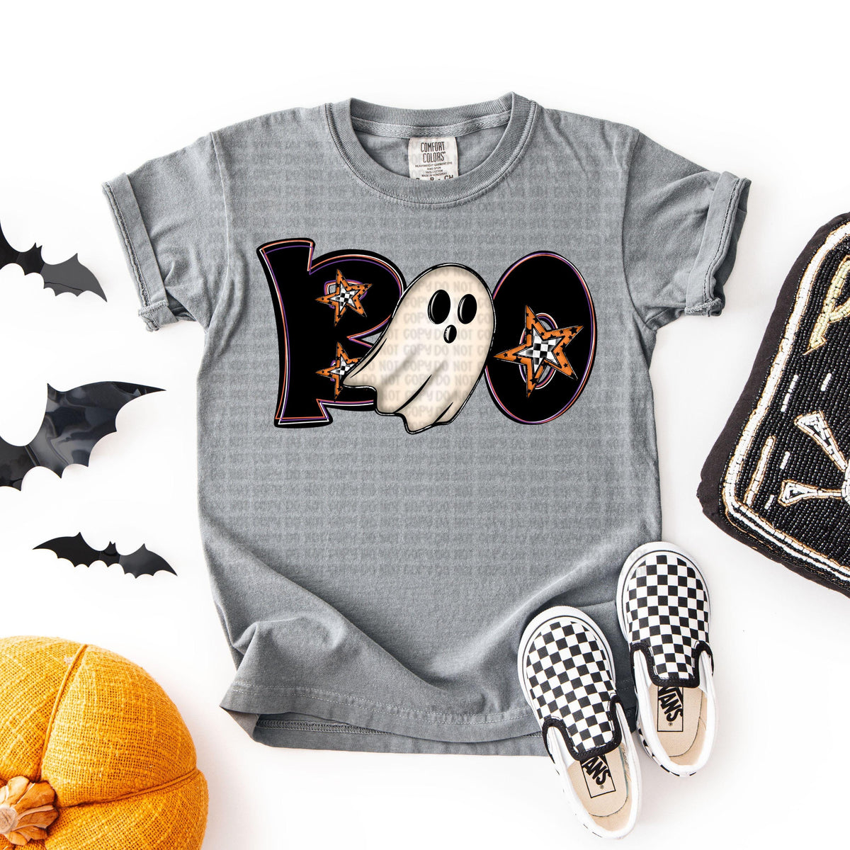 Ghostly Boo stars Halloween digital png