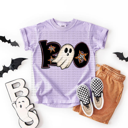 Ghostly Boo stars Halloween digital png