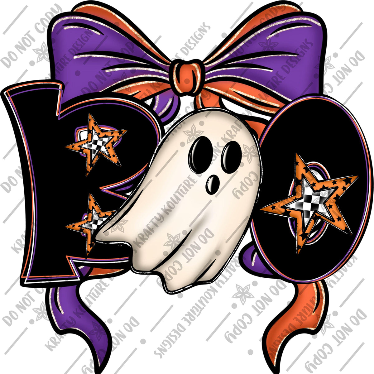 Ghosty Bow glitter Halloween  PNG