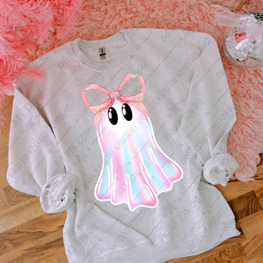 Pastel glitter Ghosty with a bow digital