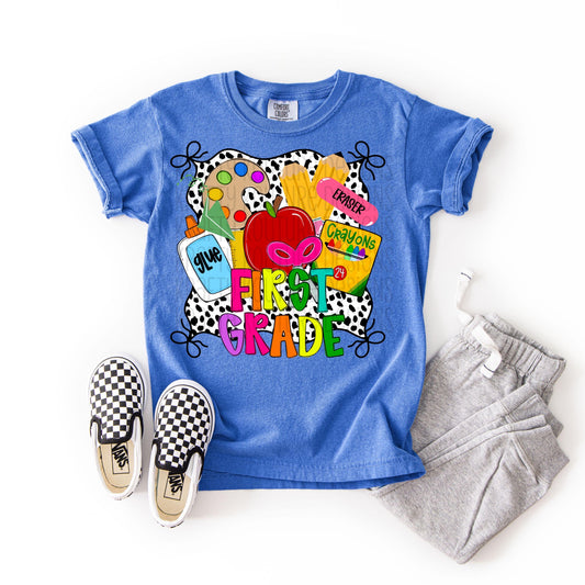 First Grade Collage Hand-Drawn Back to School Design (Digital File Only)
