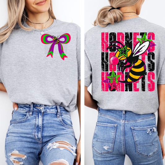 Bubblegum Mascot Hornets matching front bow digital file