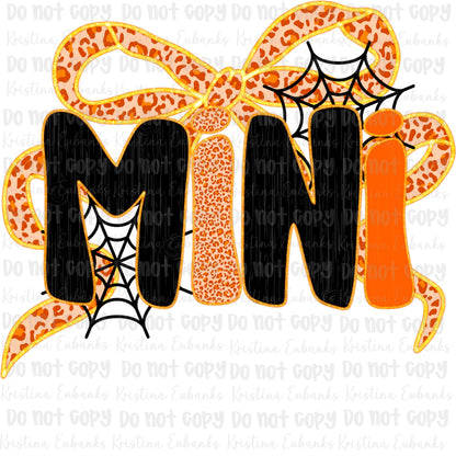 Halloween Mini Web Bow PNG
