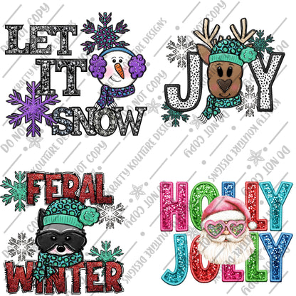 Christmas Faux Embroidery PNG Bundle