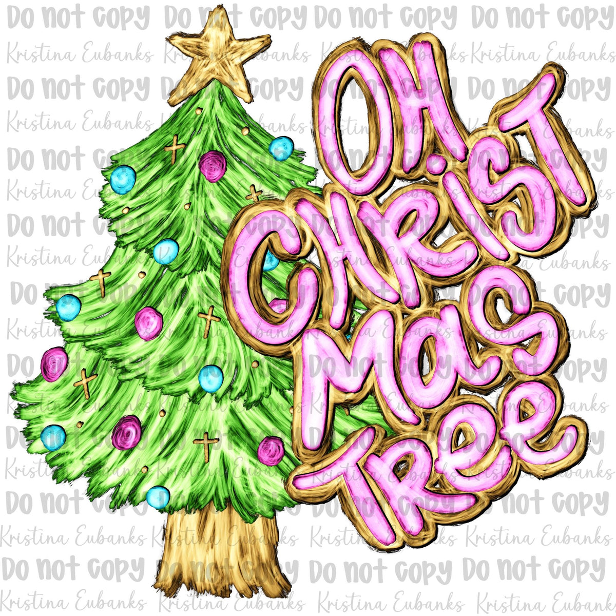 Oh Christmas Tree Hand Drawn (Digital Download)
