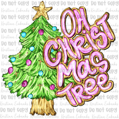 Oh Christmas Tree Hand Drawn (Digital Download)