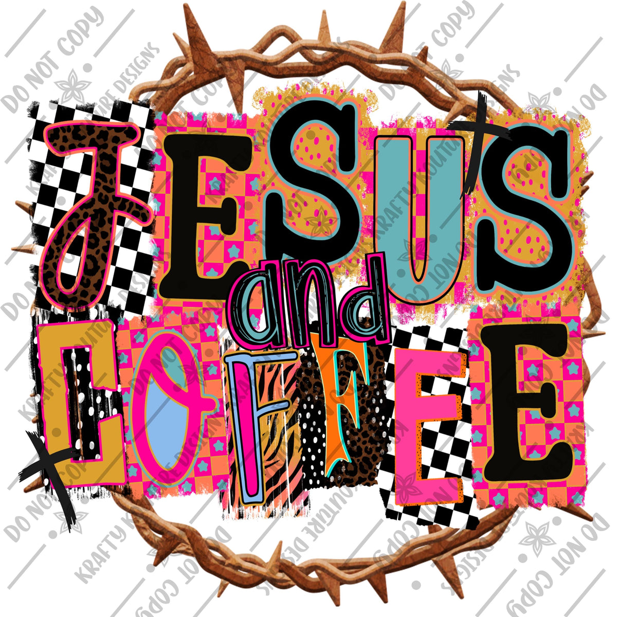 Jesus and Coffee with thorns png