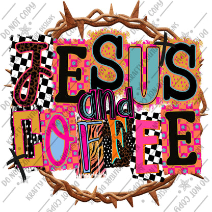 Jesus and Coffee with thorns png